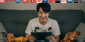 Person watching dorama on tablet with US streaming services