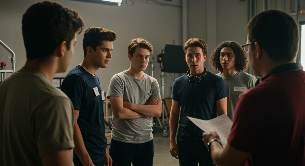 Diverse actors in a chemistry read for a US drama production.