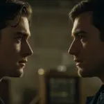 Protagonists in a dramatic scene from 'Echoes of Yesterday'