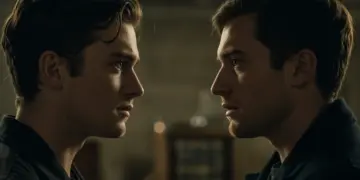 Protagonists in a dramatic scene from 'Echoes of Yesterday'