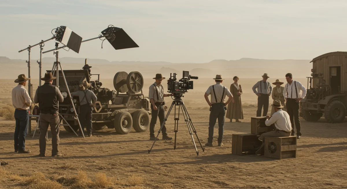 Film crew recreating historical setting for 'Dust Bowl Dreams'