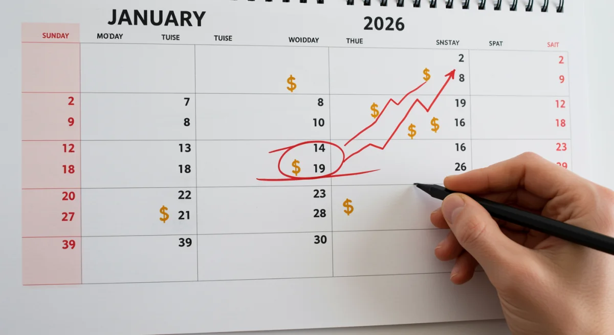 Calendar highlighting January 2026 streaming price changes