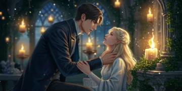 Romantic fantasy scene from Midnight Dream with glowing magical elements