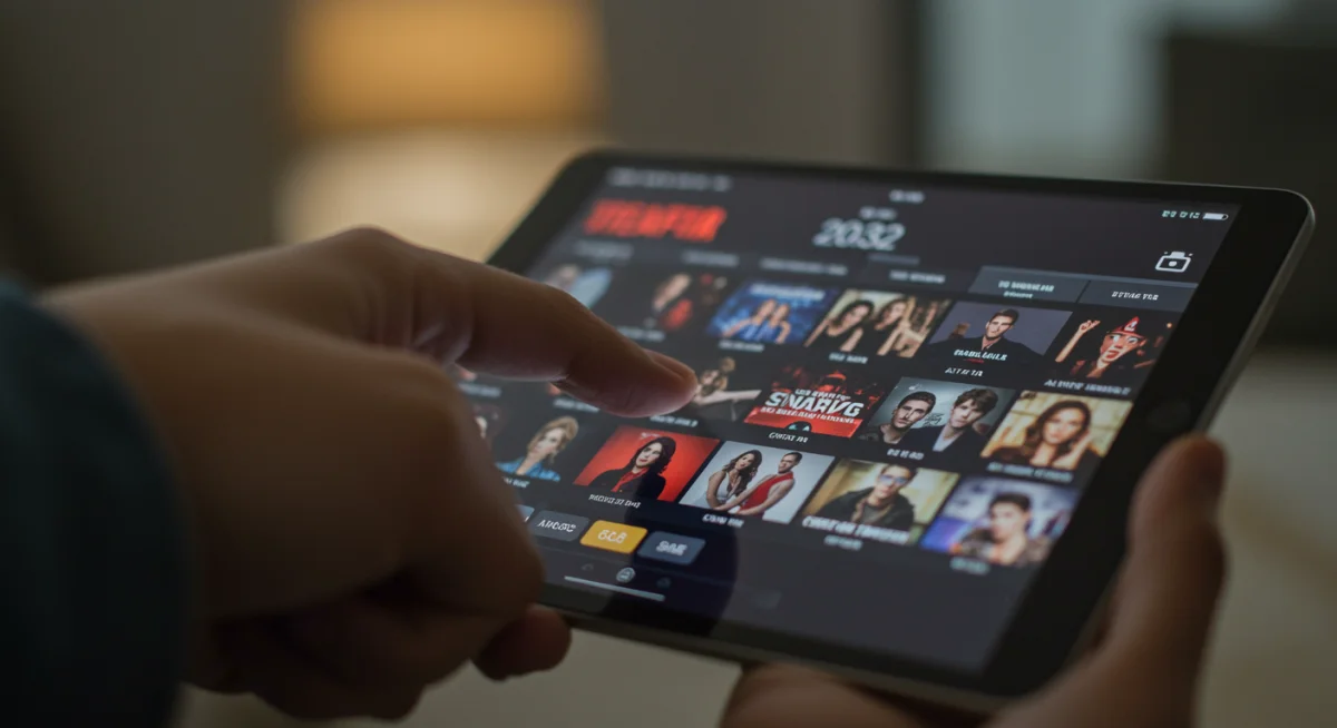 Navigating a niche drama streaming interface on a tablet