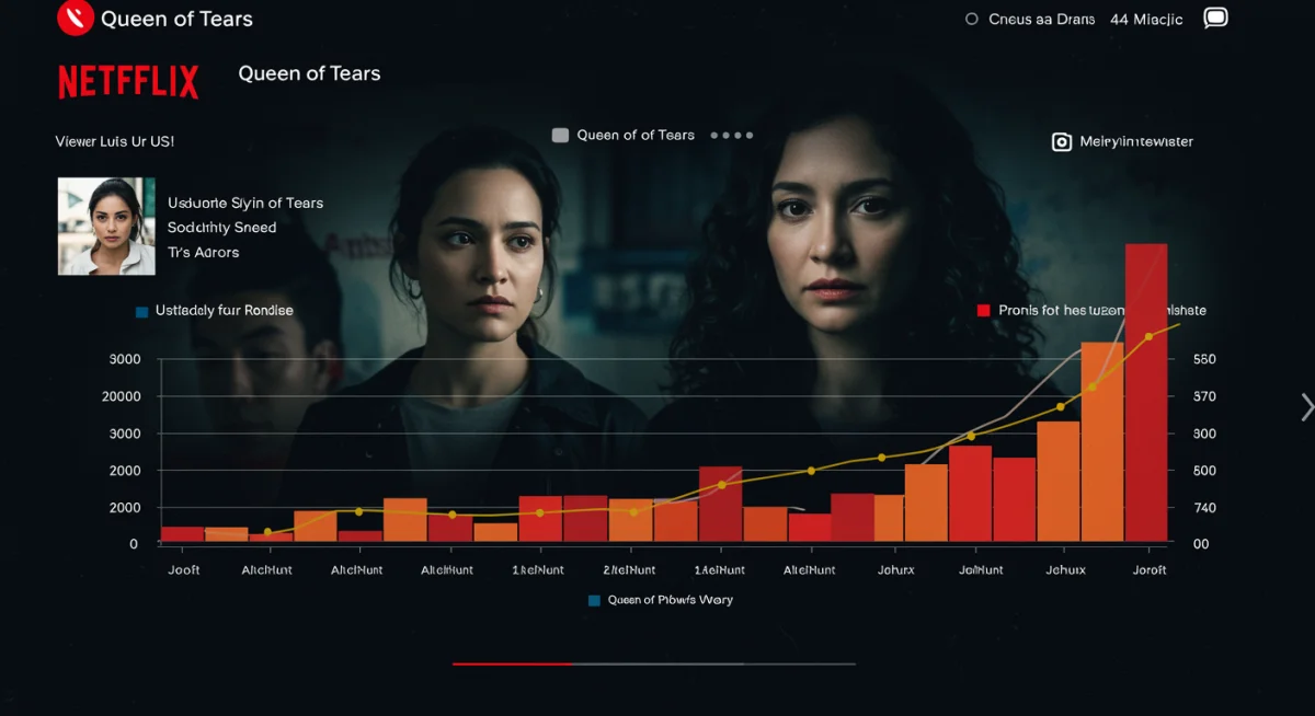 Data visualization showing Queen of Tears viewership trends and popularity among US audiences.