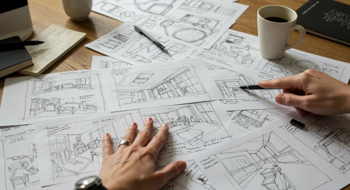 Storyboards and production notes for a key 'Silent Witness' scene