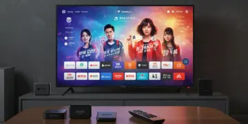 Smart TV displaying drama app interface with various streaming devices