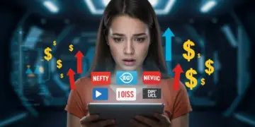 Person concerned about rising streaming costs on tablet