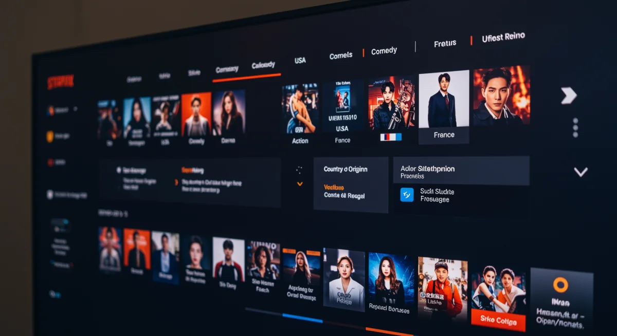 Streaming service interface with active search filters