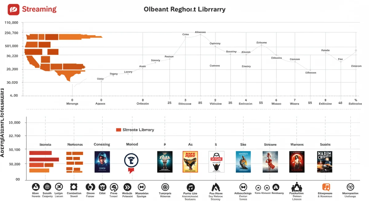 Infographic comparing regional streaming content libraries by state