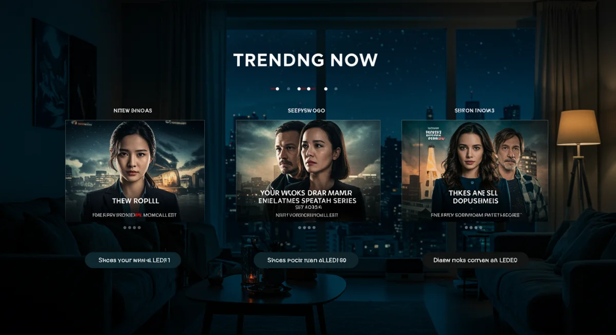 Streaming interface showing trending new drama series for 2026 summer
