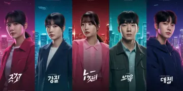 Dynamic collage of top 5 trending K-dramas on US streaming platforms in 2026